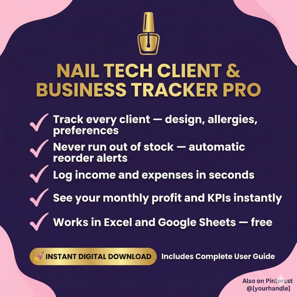 Nail Tech Client Tracker Excel