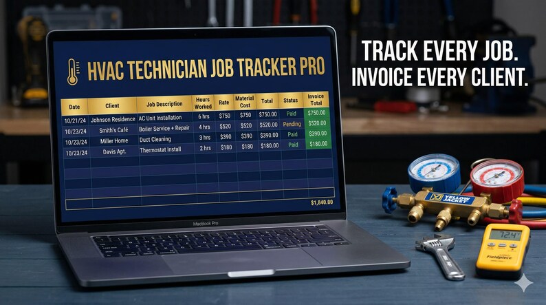 HVAC Job Tracker Excel
