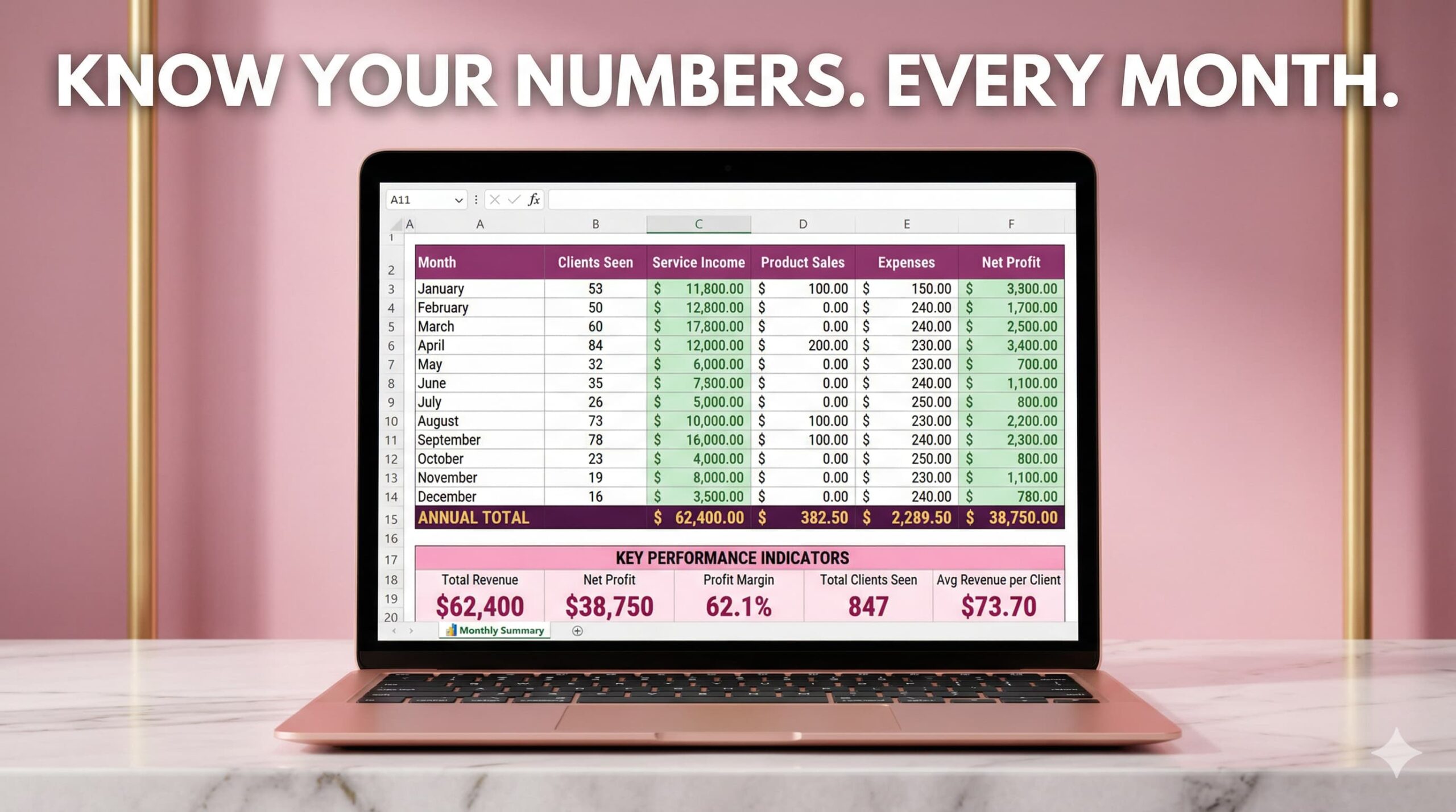 Nail Tech Client Tracker Excel